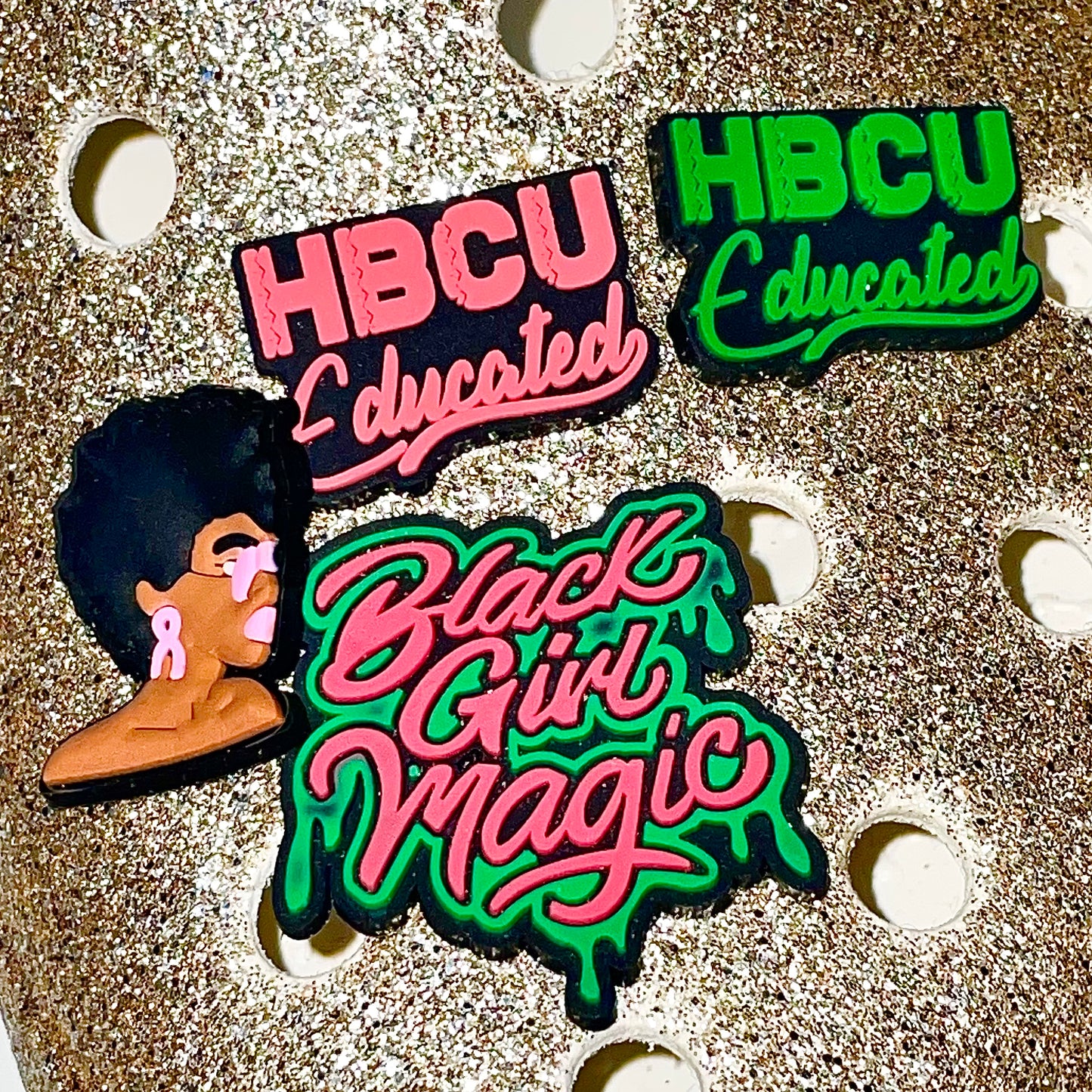HBCU Educated Black Girl Magic Shoe Charms