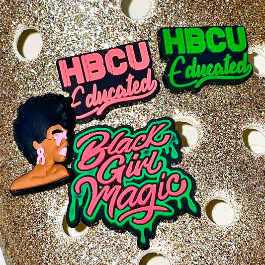 HBCU Educated Black Girl Magic Shoe Charms