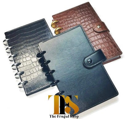 Cash Envelopes System | Organizer | Croco Textured & Smooth Discbound