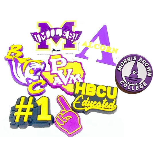HBCU Educated Shoe Charms - Alcorn, Benedict College, Miles College, Morris Brown, Prairie View