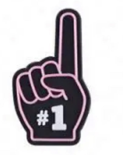 Number 1 Finger Hashtag Shoe Charm