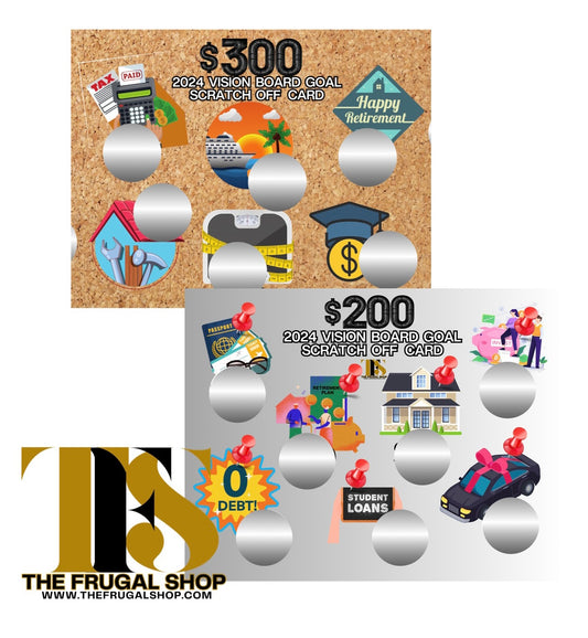 Vision Board Cash Savings Scratch Off Cards - $200-$300