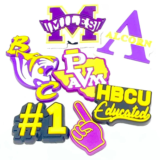 HBCU Educated Shoe Charms - Alcorn, Benedict College, Miles College, Prairie View