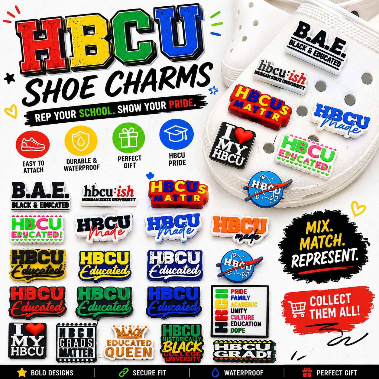HBCU Shoe Charm | HBCU Phrases - HBCU Pride