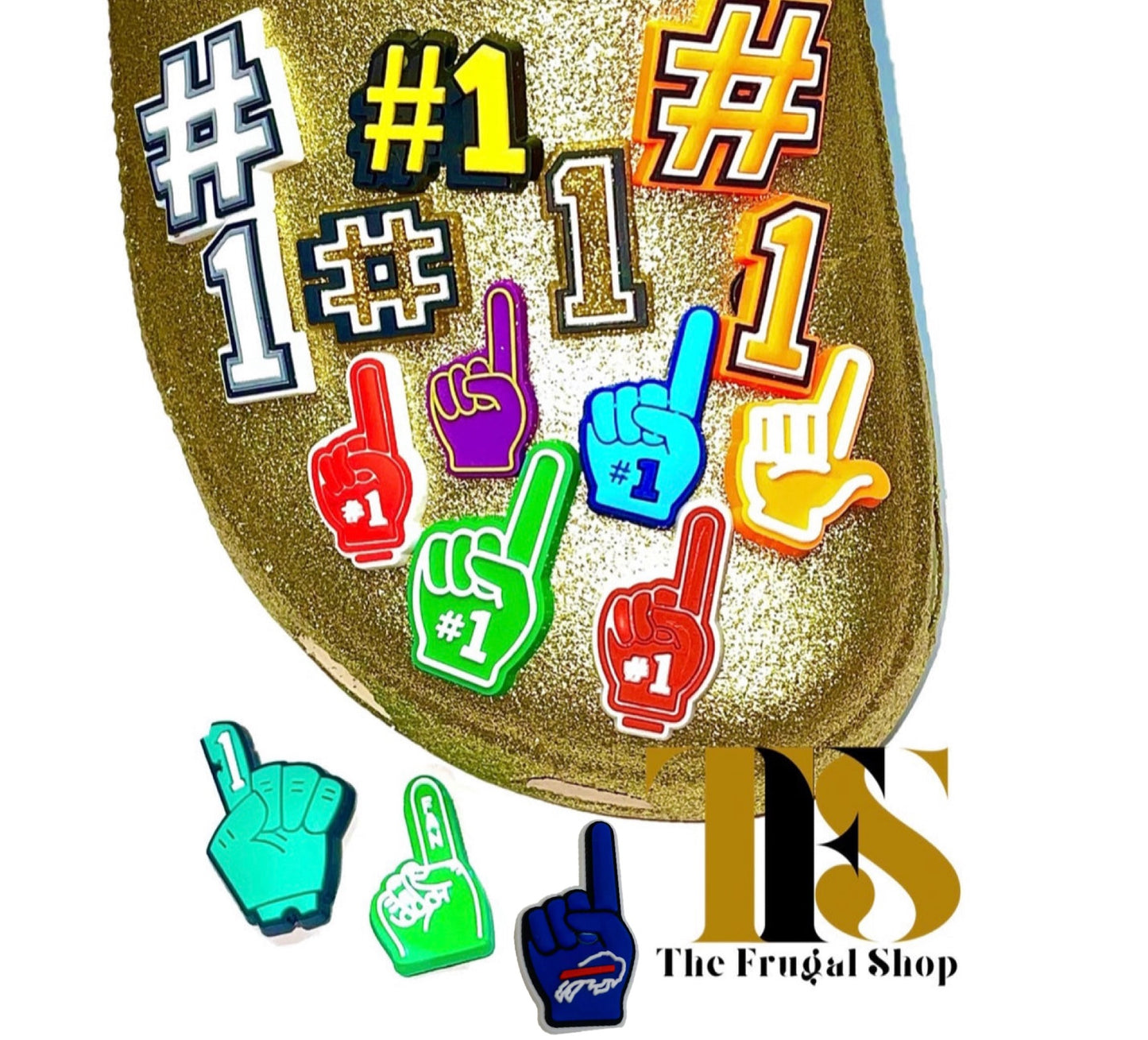 Hashtag Number 1 Finger Shoe Charm