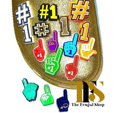 Number 1 Finger Hashtag Shoe Charm