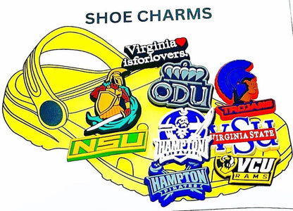 Virginia Universities is for Lovers Shoe Charms - Hampton, Norfolk, Old Dominion, Virginia Commonwealth, Virginia State