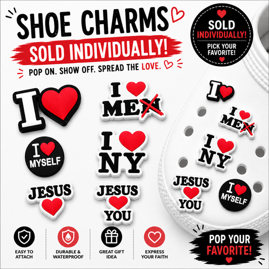 I Love Quotes/Phrases Shoe Charm