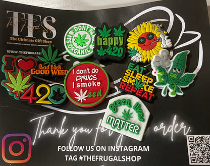 Set of colorful patches on a black card with text and QR code.