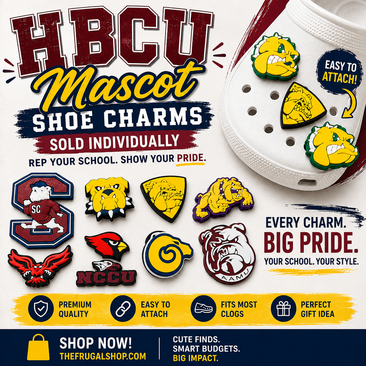 HBCU Mascots Shoe Charms