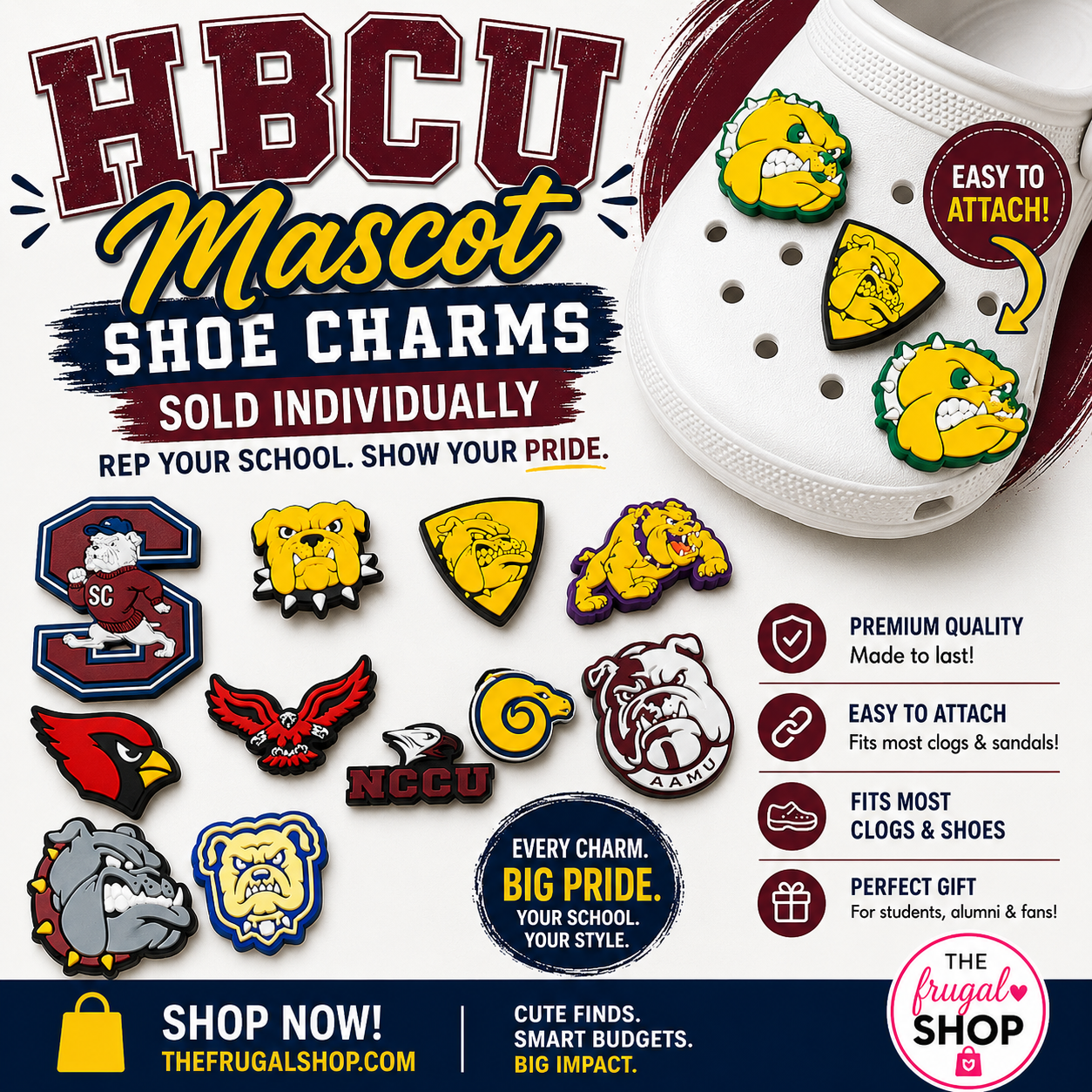 HBCU Mascots Shoe Charms