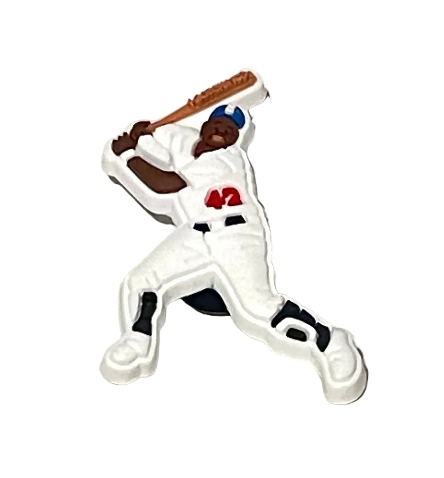 Small figurine of Jackie Robinson baseball
