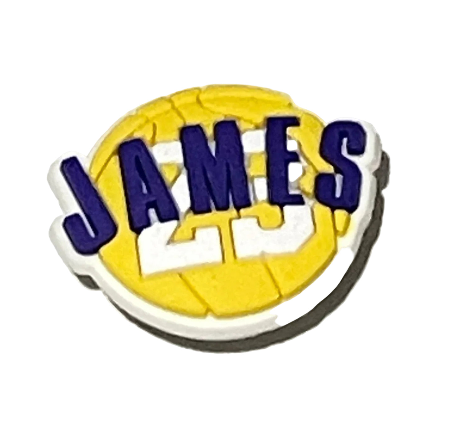 Colorful logo with 'JAMES' text on a textured white background