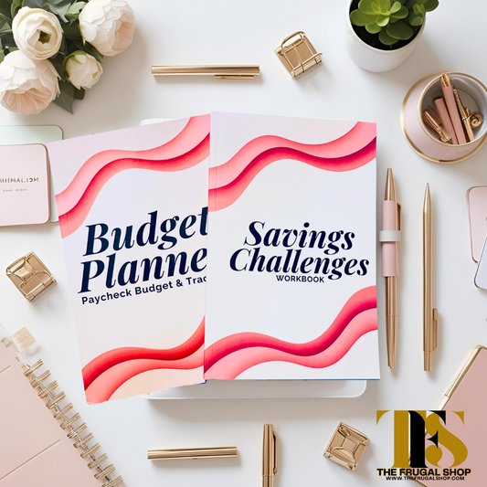 12-Month Budget Planner + Savings Challenge Workbook | Personal Finance & Cash Stuffing Bundle
