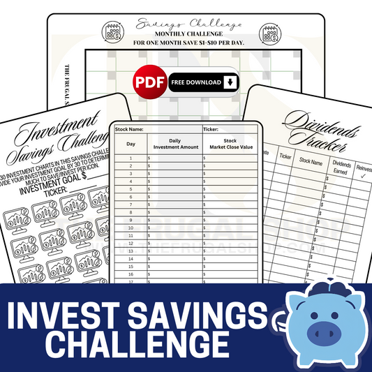 Printable Monthly & Daily Investment Savings Challenge Bundle