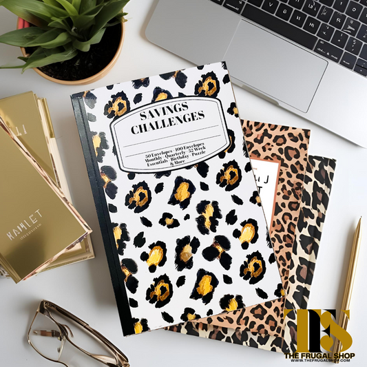 Savings Challenge Workbook | Animal Print Cover | 60+ Fun Ways to Save