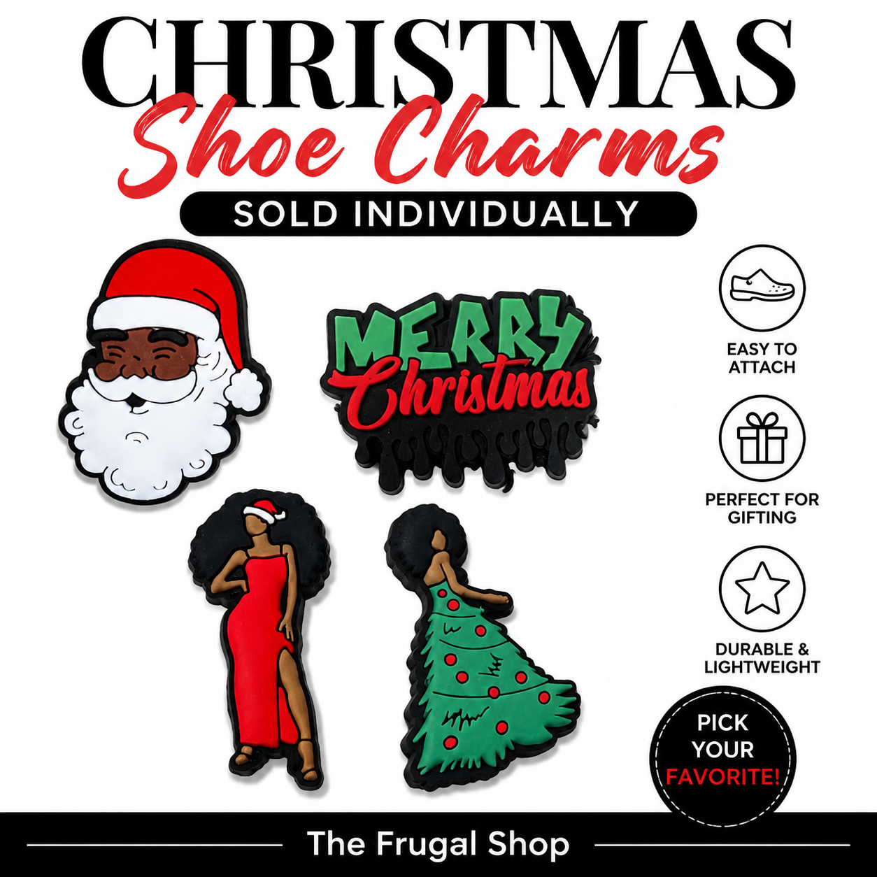 Merry Christmas Tree Dress Shoe Charm