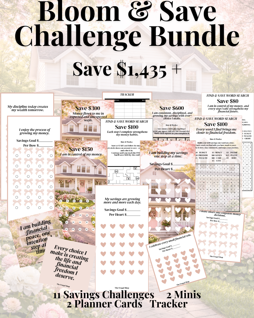 Bloom & Save: Ultimate Savings Challenge Bundle | Cash Stuffing Printable | Budget Planner & Money Saving Kit