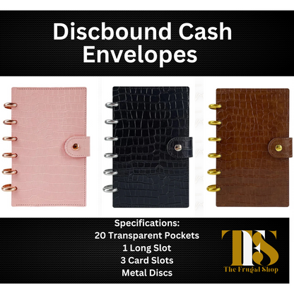 Cash Envelopes System | Organizer | Croco Textured & Smooth Discbound