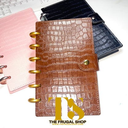 Cash Envelopes System | Organizer | Croco Textured & Smooth Discbound