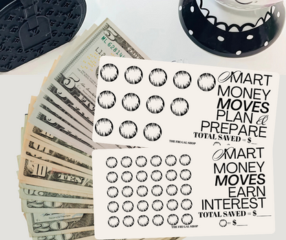 Smart Money Moves Laminated Savings Challenge Cards – Plan, Earn, and Budget Better