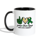 Peace Love Hope Mental Health Awareness Coffee Mug - white/black