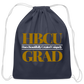 HBCU Hues Created Beautifully Uniquely (Gold) Cotton Drawstring Bag - navy