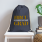 HBCU Hues Created Beautifully Uniquely (Gold) Cotton Drawstring Bag - navy