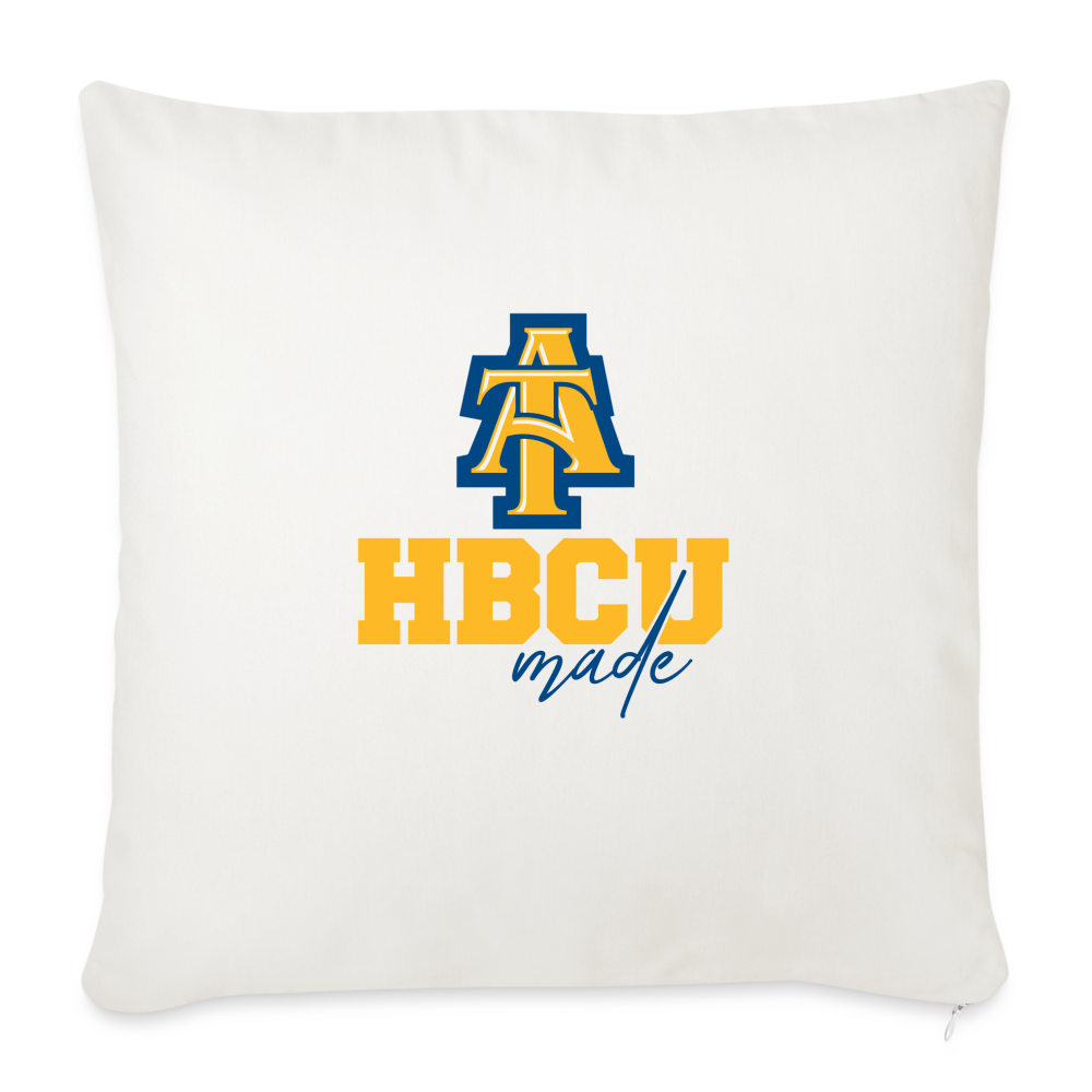 HBCU Made NC A&T University Throw Pillow Cover 18” x 18” - natural white