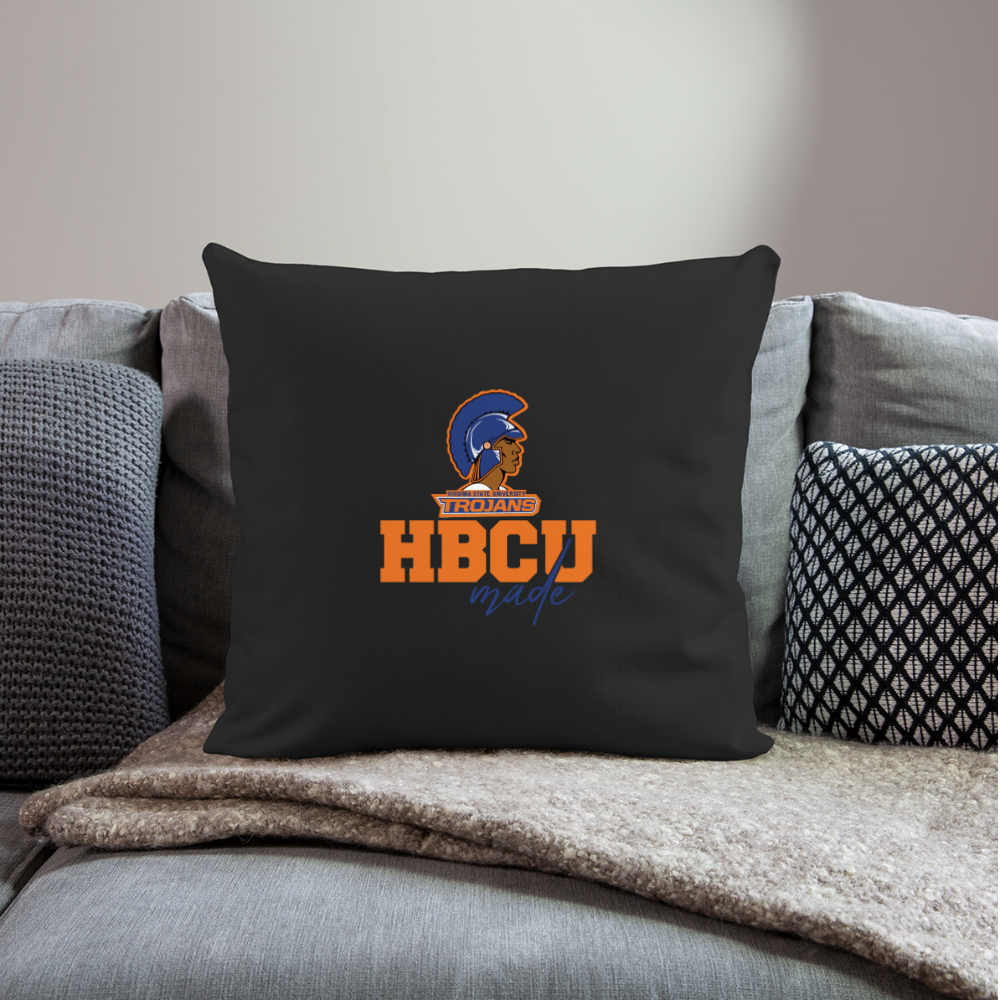 HBCU Made Virginia State University Throw Pillow Cover 18” x 18” - black