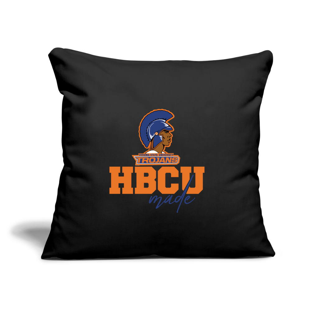 HBCU Made Virginia State University Throw Pillow Cover 18” x 18” - black