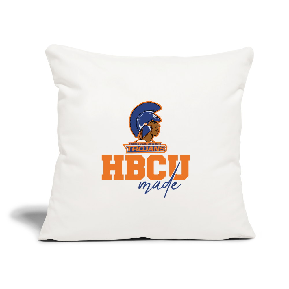 HBCU Made Virginia State University Throw Pillow Cover 18” x 18” - natural white