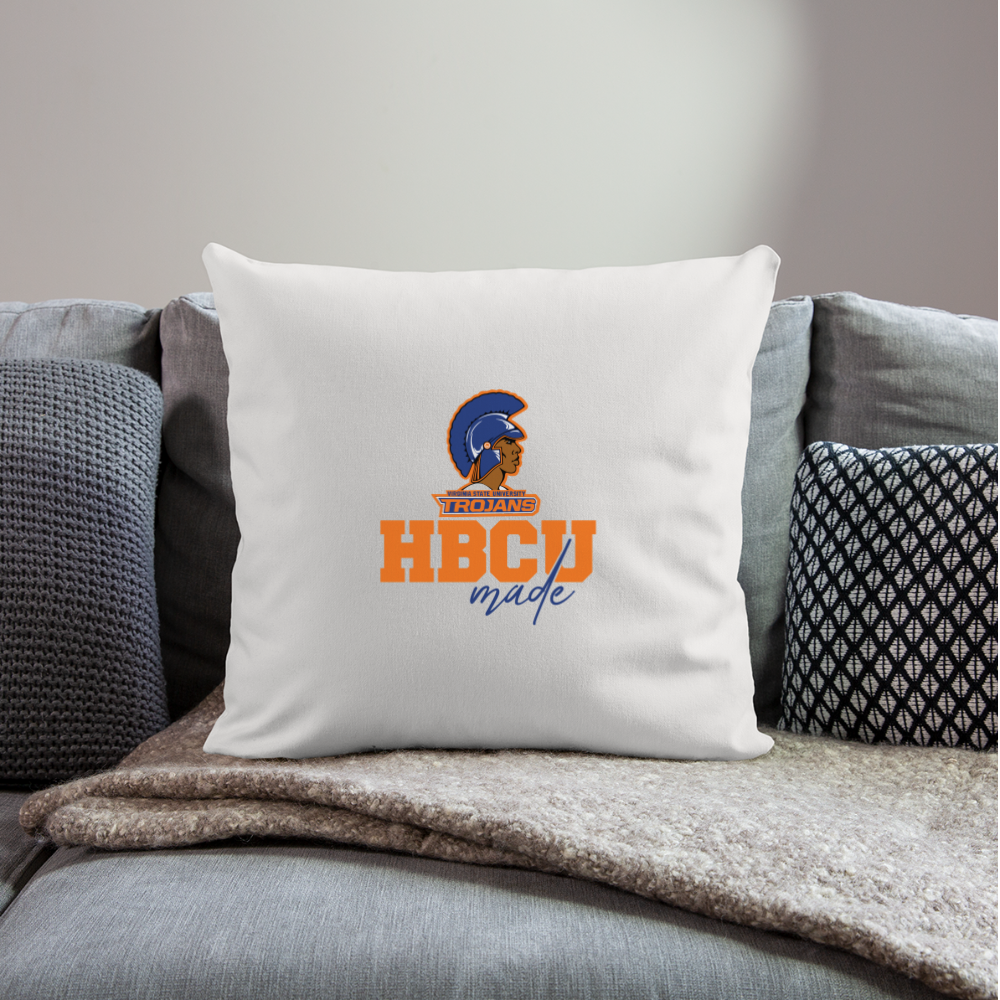 HBCU Made Virginia State University Throw Pillow Cover 18” x 18” - natural white