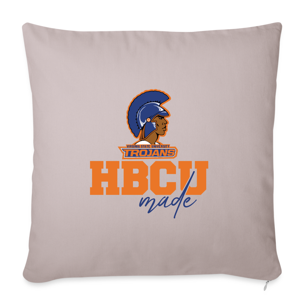 HBCU Made Virginia State University Throw Pillow Cover 18” x 18” - light taupe