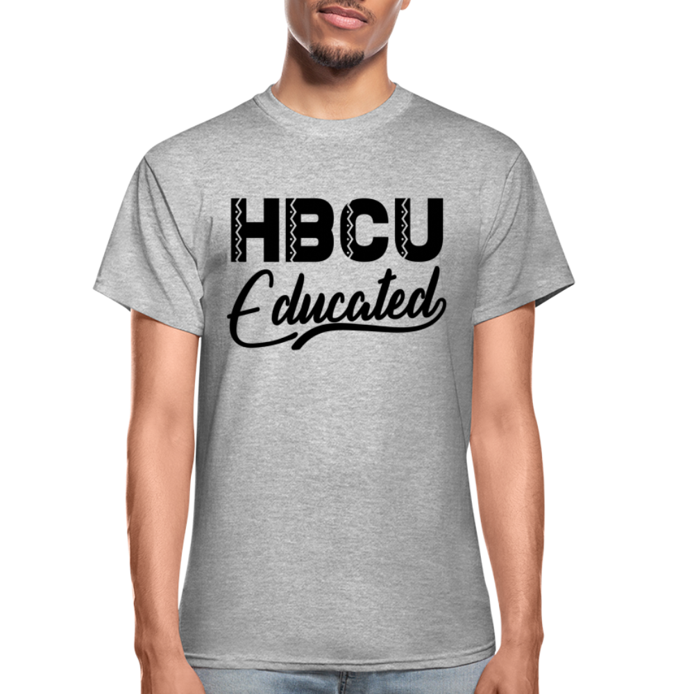 HBCU Educated Gildan Ultra Cotton Adult T-Shirt - heather gray