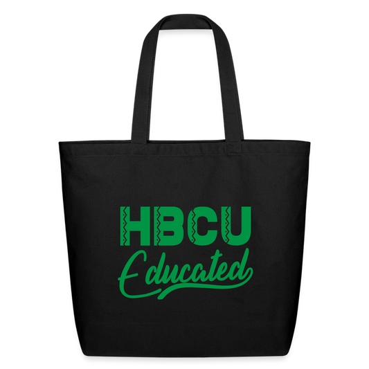 HBCU Educated Green Eco-Friendly Cotton Tote - black