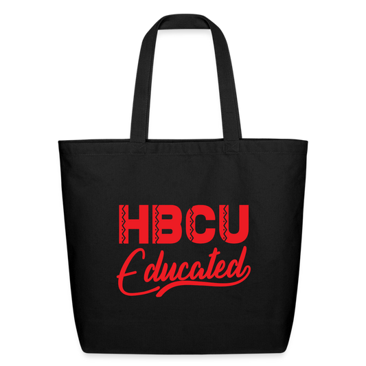 HBCU Educated Red Eco-Friendly Cotton Tote - black
