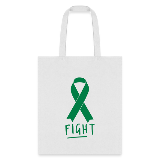 Green Ribbon Awareness Fight Tote Bag - white