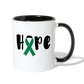 Hope Green Ribbon Awareness Coffee Mug - white/black