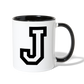 Initial J Coffee Mug - white/black