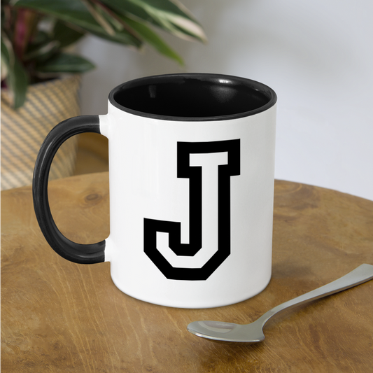 Initial J Coffee Mug - white/black