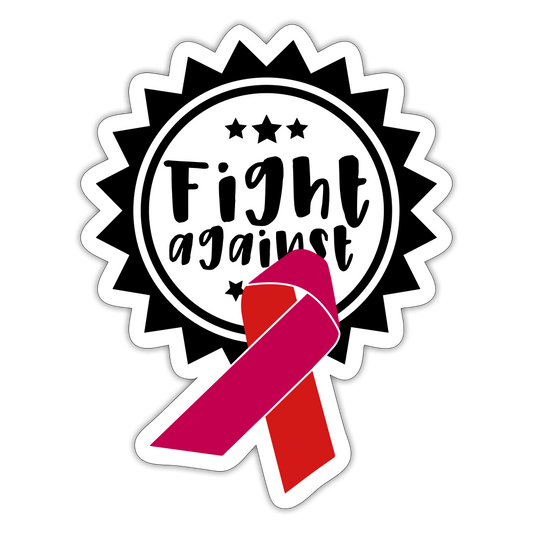 Fight On Ribbon Awareness Sticker - white matte