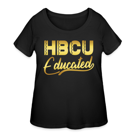 HBCU Educated Gold Women’s Curvy T-Shirt - black