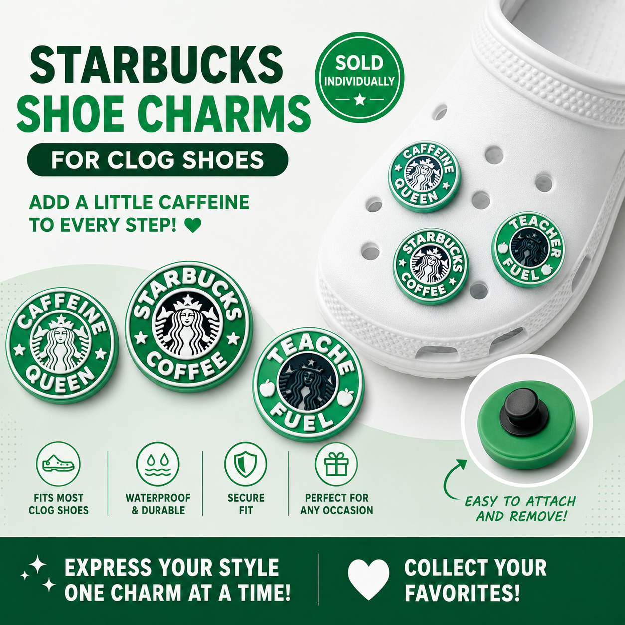 Coffee Shoe Charm