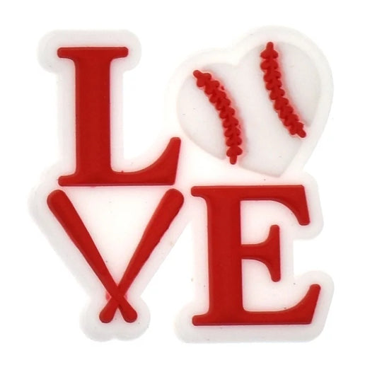 Love Baseball Shoe Charm