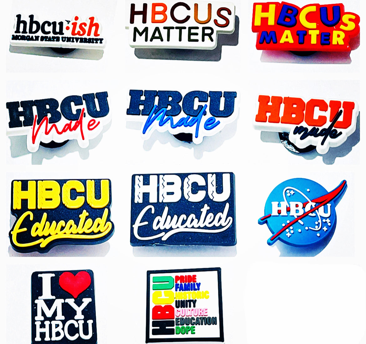 HBCU Educated, Made, Matters, Pride Shoe Charm