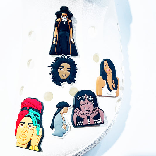 R&B Singers (Aaliyah, Beyonce, Erykah Badu, SZA, Janet Jackson, Lauryn Hill) Shoe Charms