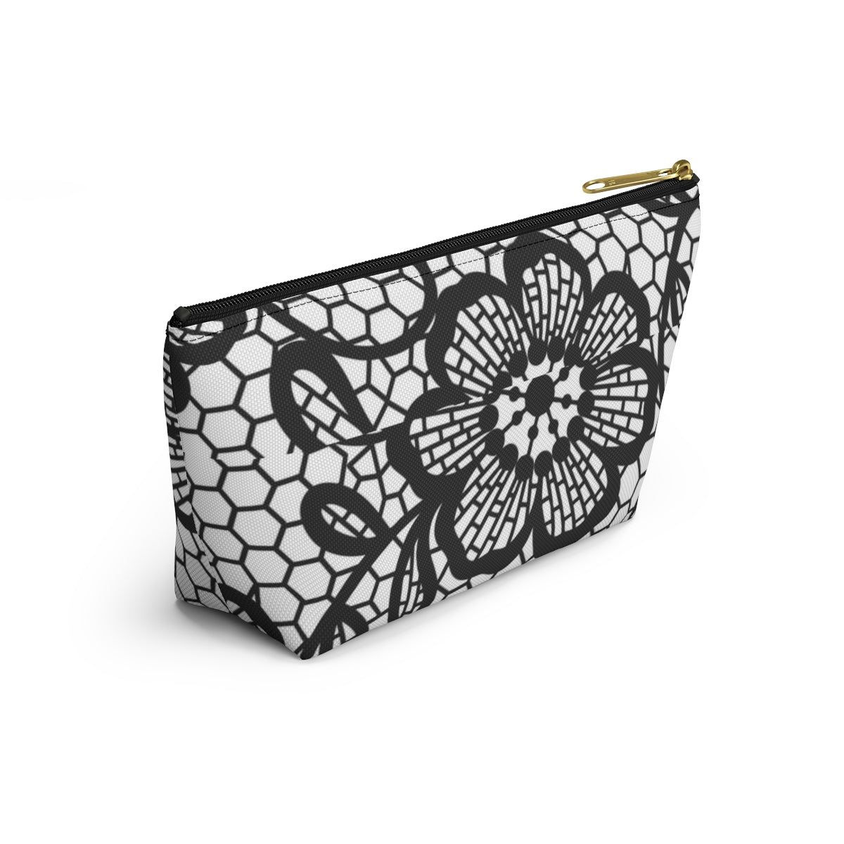 Lace Flower Accessory Pouch w T-bottom
