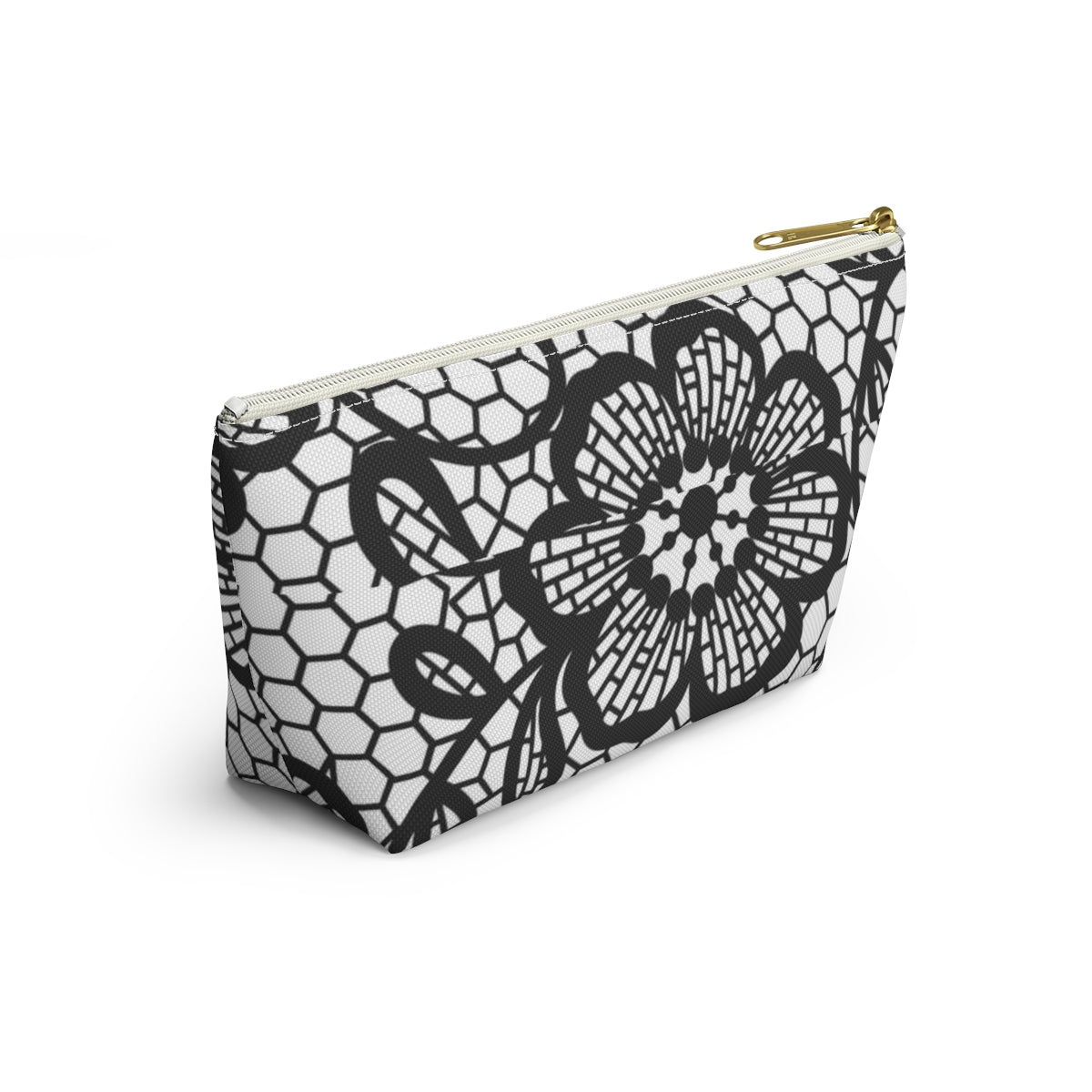 Lace Flower Accessory Pouch w T-bottom