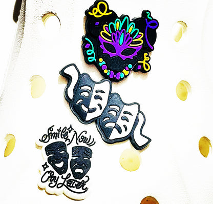 Smile Now Cry Later Masks Shoe Charm